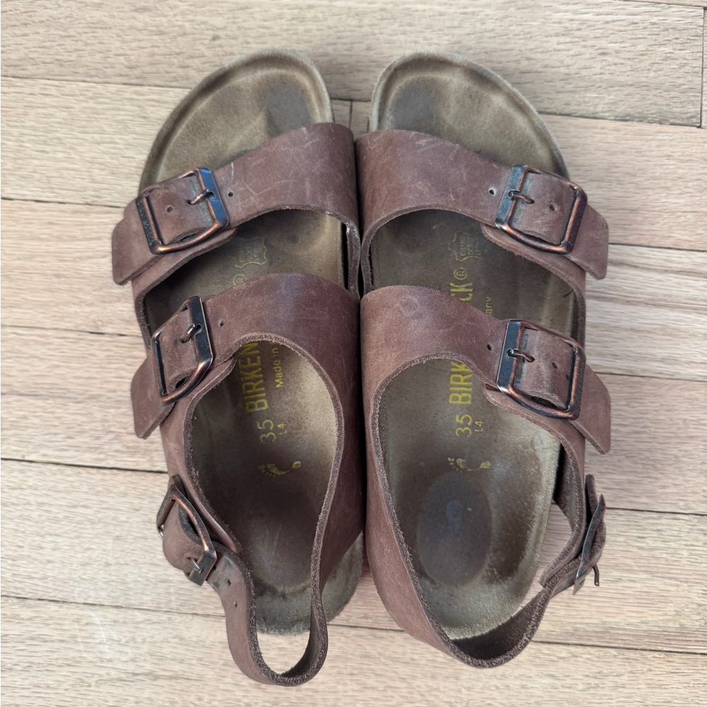 Birkenstock brown leather sandals 35